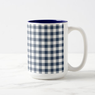 Caneca De Café Em Dois Tons Blue Gingham