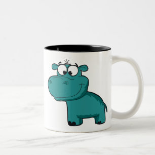 Caneca De Café Em Dois Tons Blue Happy Hippo