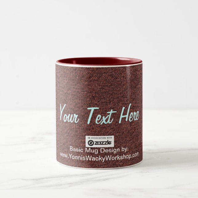 Caneca De Café Em Dois Tons Blue Jean Material, Seu Texto Aqui (Centro)