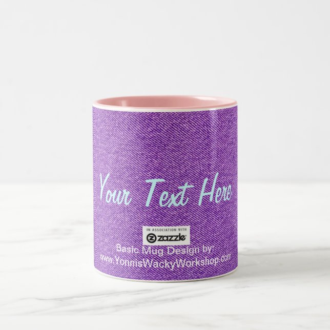 Caneca De Café Em Dois Tons Blue Jean Material, Seu Texto Aqui (Centro)