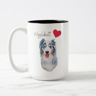 Caneca De Café Em Dois Tons Blue Merle Wiggle Bumbum Aussie
