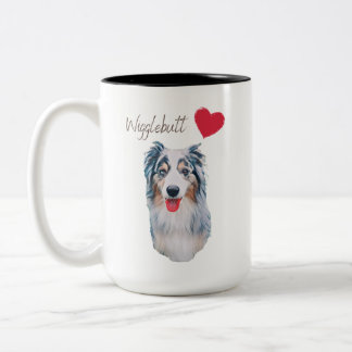 Caneca De Café Em Dois Tons Blue Merle Wiggle Bumbum Aussie
