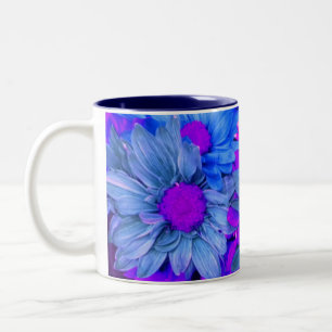 Caneca De Café Em Dois Tons Blue N Purple Daisies Mug