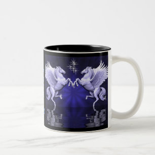 Caneca De Café Em Dois Tons Blue Pegasus Reflexões Café