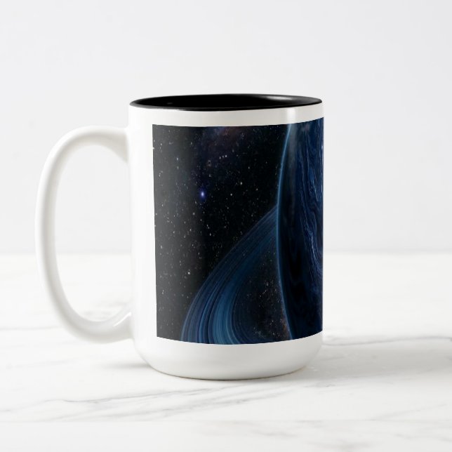 Caneca De Café Em Dois Tons Blue Planet with Blue Rings (Esquerda)