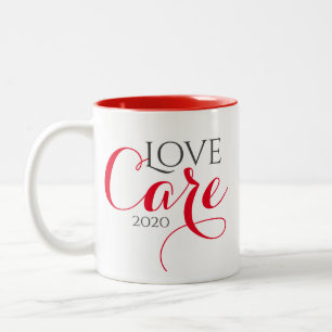 Caneca De Café Em Dois Tons Blue Quarantine Love and Care Mug