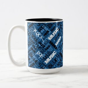 Caneca De Café Em Dois Tons Blue Rock Pop R & B Music