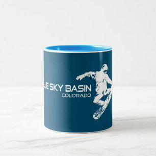 Caneca De Café Em Dois Tons Blue Sky Basin Colorado Snowboarder