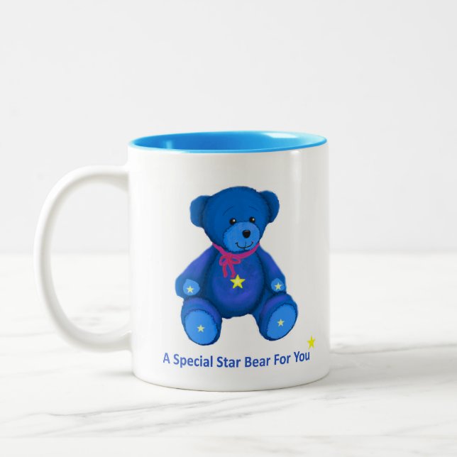 Caneca De Café Em Dois Tons Blue Star Bear Mug (Esquerda)