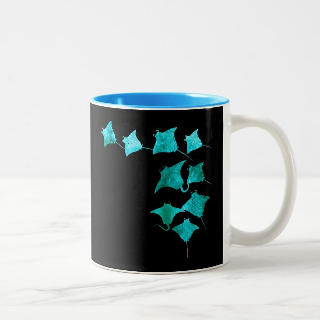 Caneca De Café Em Dois Tons Blue Stingrays (Direita)