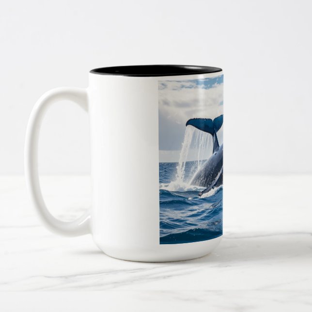 Caneca De Café Em Dois Tons blue whale (Esquerda)