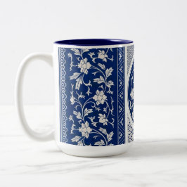 Caneca De Café Em Dois Tons Blue Willow Ming Dynastia China Botânica