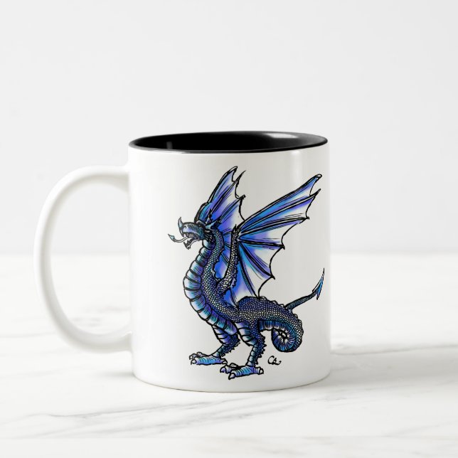 Caneca De Café Em Dois Tons Blue Wyvern Mug (Esquerda)