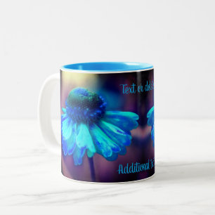 Caneca De Café Em Dois Tons Blue Zinnia Flower Art Personalizado