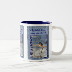 Caneca De Café Em Dois Tons Bluebird De Felicidade Inspiracional