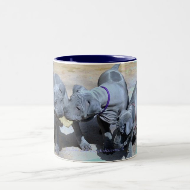 Caneca De Café Em Dois Tons "BlueThai Ridgeback-Phu Quoc dog" (Centro)