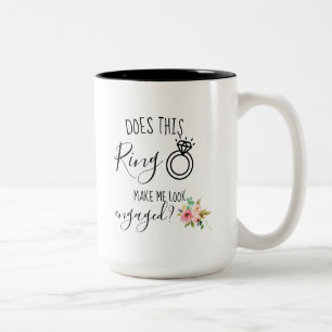 Caneca De Café Em Dois Tons Blush Floral Blooms Futuro Presente de Noivado Noi