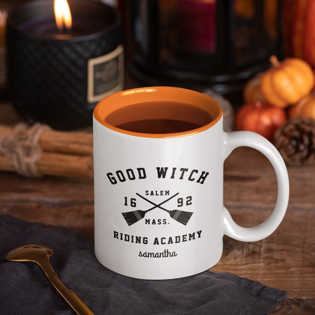 Caneca De Café Em Dois Tons Boa Academia de Trilha Personalizada Halloween (Criador carregado)