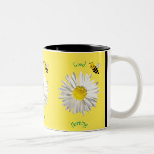 Caneca De Café Em Dois Tons Boa Manhã Daisy Coffee Mug