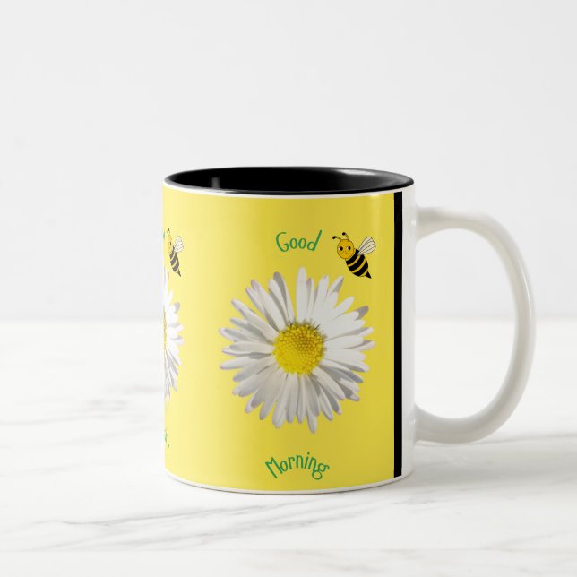 Caneca De Café Em Dois Tons Boa Manhã Daisy Coffee Mug (Direita)