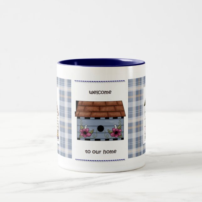 Caneca De Café Em Dois Tons Boa vinda a nossa casa (Centro)