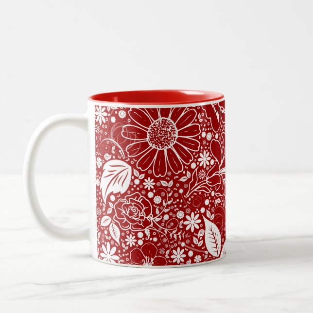 Caneca De Café Em Dois Tons Boas Belezas Vermelhas Coffee Mug (Esquerda)