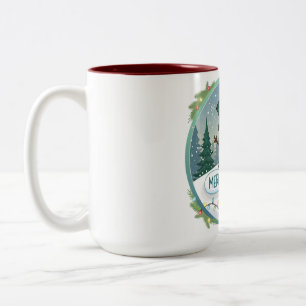 Caneca De Café Em Dois Tons Boas Festas de Natal do Boneco de Neve