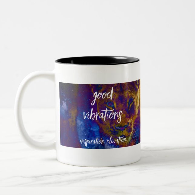 Caneca De Café Em Dois Tons Boas vibrações (Esquerda)
