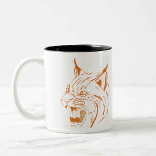 Caneca De Café Em Dois Tons Bobcat Wildlife Feline Cat Selvagem