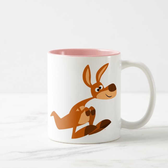 Caneca De Café Em Dois Tons Bobo de desenho animado canguru (Direita)