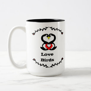 Caneca De Café Em Dois Tons Bobo Ganso Goose Love Birds