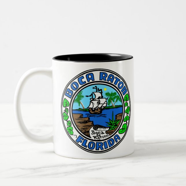 Caneca De Café Em Dois Tons Boca Raton Flórida (Esquerda)