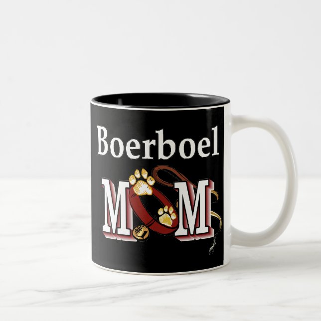 Caneca De Café Em Dois Tons Boerboel Dog MOM (Direita)