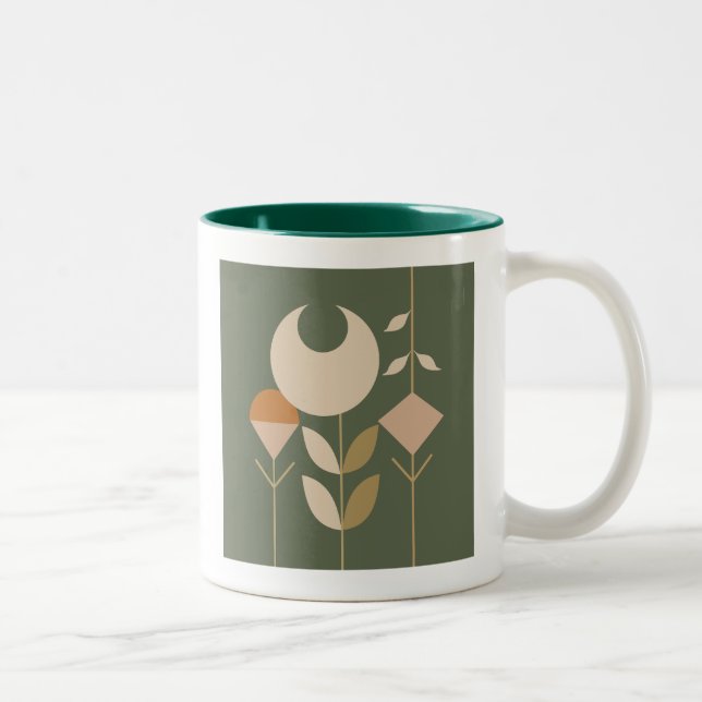 Caneca De Café Em Dois Tons Boho Abstrato Lily (Direita)
