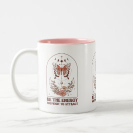 Caneca De Café Em Dois Tons Boho “Be the Energy You Want to Attract” 