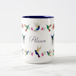 Caneca De Café Em Dois Tons Boho Custom Hummingbird