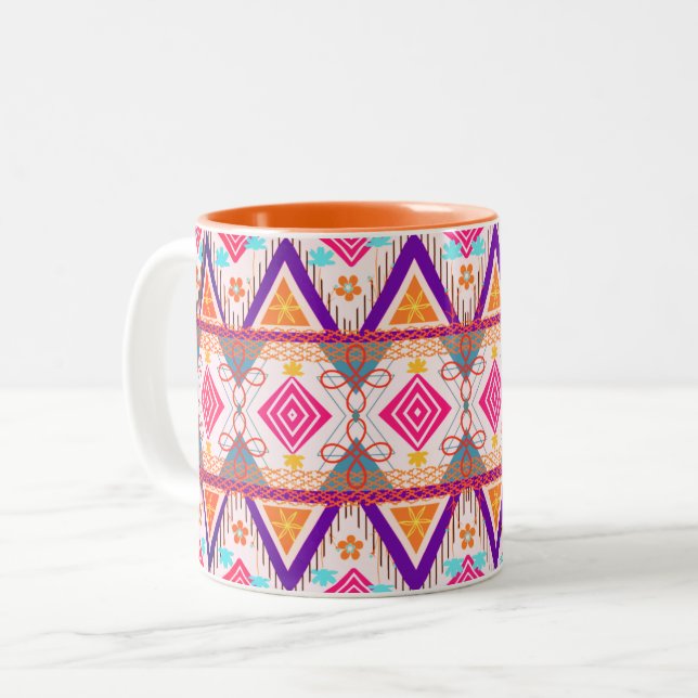 Caneca De Café Em Dois Tons Boho Island Tribal Summer (Frente Esquerda)