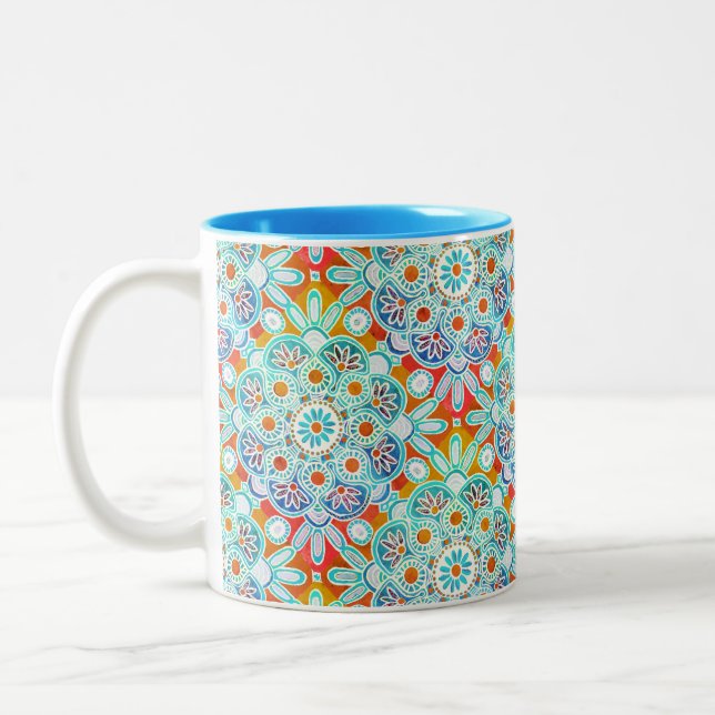 Caneca De Café Em Dois Tons Boho Medallion Mug (Esquerda)