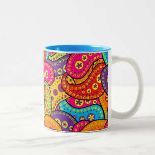 Caneca De Café Em Dois Tons Boho Paisley