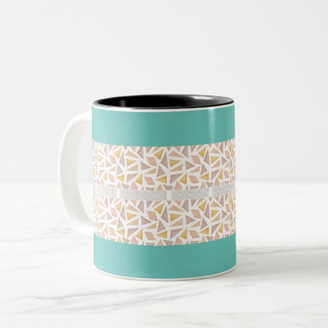 Caneca De Café Em Dois Tons Boho Pattern Design (Frente Esquerda)