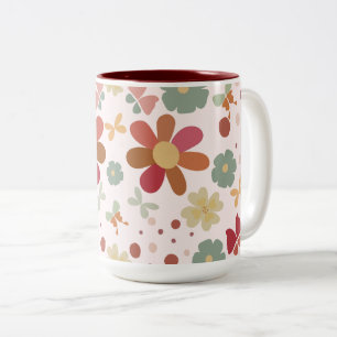 Caneca De Café Em Dois Tons Boho Rustic Garden