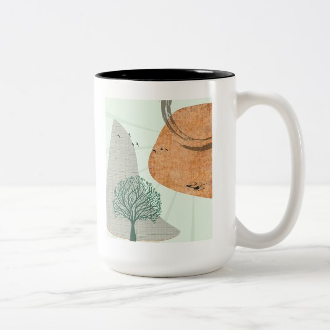 Caneca De Café Em Dois Tons Boho Tree (Direita)
