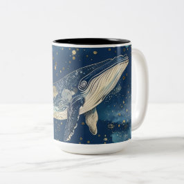 Caneca De Café Em Dois Tons Boho Whale Mandala Mug
