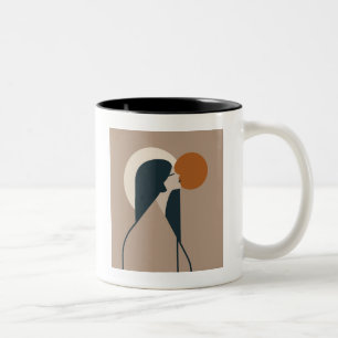 Caneca De Café Em Dois Tons Boho Woman Sun