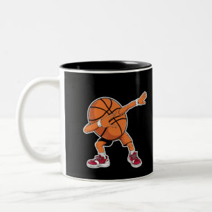 Caneca De Café Em Dois Tons Bola de Basquete Dabbing Jogador de Esportes Diver