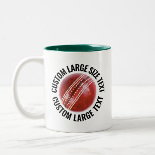 Caneca De Café Em Dois Tons Bola de Críquete & Texto Grande CAÇADOR VERDE 11oz