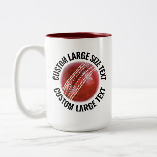 Caneca De Café Em Dois Tons Bola de Críquete & Texto Grande CASTANHO 425g Pers