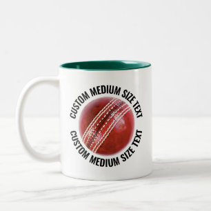 Caneca De Café Em Dois Tons Bola de Críquete, Texto Médio CAÇA VERDE 11oz Pers