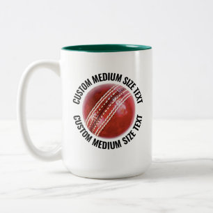 Caneca De Café Em Dois Tons Bola de Críquete, Texto Médio CAÇADOR VERDE 425g P