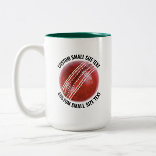 Caneca De Café Em Dois Tons Bola de Críquete & Texto Pequeno HUNTER VERDE 425g